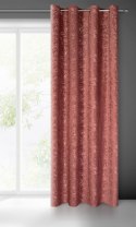 Zasłona 140x250 Octavia różowa ciemna z miękkiego weluru z wytłaczanym wzorem liści gotowa na przelotkach Eurofirany Zasłona 140x250 Octavia różowa ciemna z miękkiego weluru z wytłaczanym wzorem liści gotowa na przelotkach Eurofirany