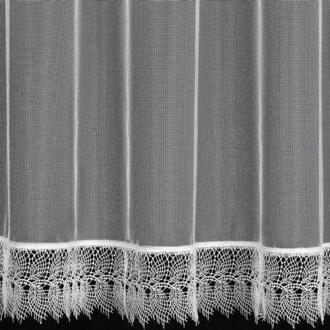 Firana 400x145 Sari biała gotowa na taśmie z drobnej siateczki z ozdobną koronką przy górnej krawędzi Eurofirany Firana 400x145 Sari biała gotowa na taśmie z drobnej siateczki z ozdobną koronką przy górnej krawędzi Eurofirany