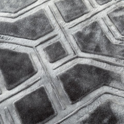 Koc akrylowy 160x200 Vito grafitowy tłoczony geometryczny narzuta dekoracyjna Koc akrylowy 160x200 Vito grafitowy tłoczony geometryczny narzuta dekoracyjna