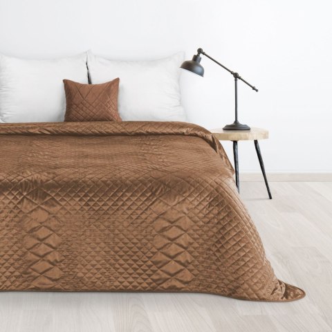 Narzuta dekoracyjna 170x210 Luiz 3 ceglasta welurowa geometryczna