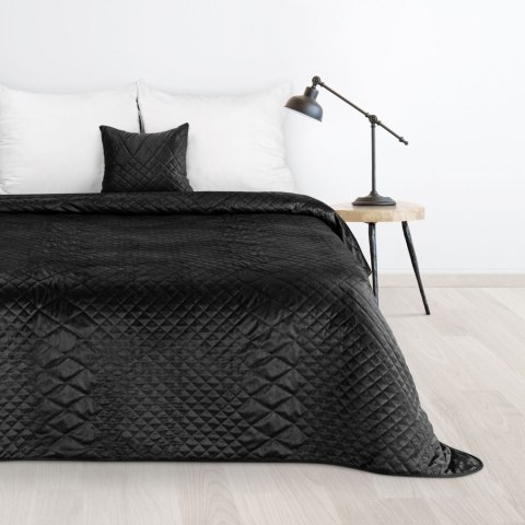 Narzuta dekoracyjna 170x210 Luiz 3 czarna welurowa geometryczna