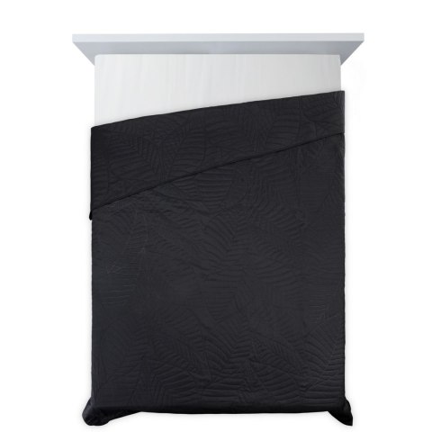 Narzuta dekoracyjna 220x240 Boni 6 czarna liście Narzuta dekoracyjna 220x240 Boni 6 czarna liście