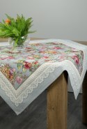 Obrus 100x100 gobelinowy popielaty kwiaty róże Eurofirany Obrus 100x100 gobelinowy popielaty kwiaty róże Eurofirany