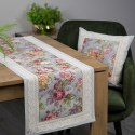 Obrus 140x180 gobelinowy popielaty kwiaty róże Eurofirany