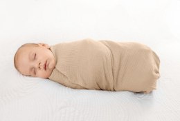 Otulacz lekki kocyk 80x120 Muslin beżowy 15 bawełniany
