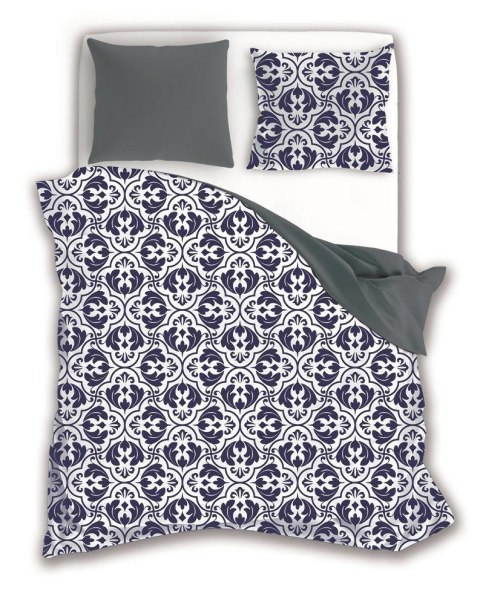 Pościel bawełniana 160x200 biała granatowa szara ornamenty glamour 006 Fashion 23 Faro Pościel bawełniana 160x200 biała granatowa szara ornamenty glamour 006 Fashion 23 Faro