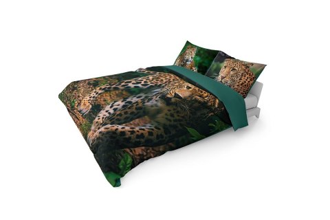 Pościel bawełniana 160x200 gepard zielona 3926 A Holland Natura 100 Pościel bawełniana 160x200 gepard zielona 3926 A Holland Natura 100