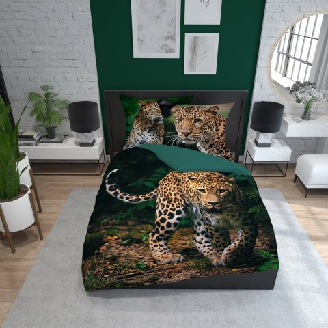 Pościel bawełniana 160x200 gepard zielona 3926 A Holland Natura 100 Pościel bawełniana 160x200 gepard zielona 3926 A Holland Natura 100