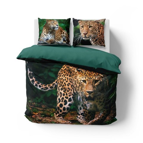 Pościel bawełniana 160x200 gepard zielona 3926 A Holland Natura 100 Pościel bawełniana 160x200 gepard zielona 3926 A Holland Natura 100