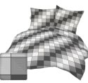 Pościel z kory 140x200 kostka kratka geometria szara grafitowa 3D-1112A Pościel z kory 140x200 kostka kratka geometria szara grafitowa 3D-1112A