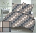 Pościel z kory 200x220 kostka kratka geometria 3D-1112E Pościel z kory 200x220 kostka kratka geometria 3D-1112E