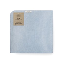 Poszewka dekoracyjna 50x50 Palermo 5 niebieska ciemna z miękkiej szenilowej tkanin z wypustką na brzegach Terra Collection Eurof