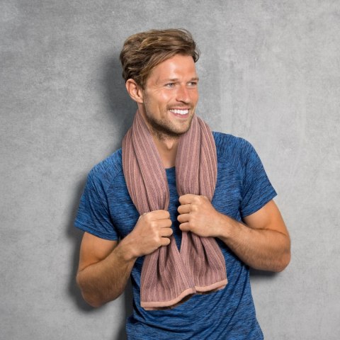 Ręcznik Avinion 1 50x90 pudrowy frotte z ozdobną bordiurą w pasy 500 g/m2 Terra Collection Eurofirany Ręcznik Avinion 1 50x90 pudrowy frotte z ozdobną bordiurą w pasy 500 g/m2 Terra Collection Eurofirany