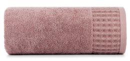 Ręcznik Avinion 70x140 liliowy frotte z ozdobną bordiurą z wzorem wafla 500 g/m2 Terra Collection Eurofirany