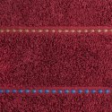 Ręcznik Morocco 1 70x140 bordowy frotte z frędzlami oraz ozdobną bordiurą w pasy 480 g/m2 Terra Collection Eurofirany