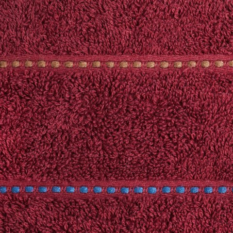 Ręcznik Morocco 1 70x140 bordowy frotte z frędzlami oraz ozdobną bordiurą w pasy 480 g/m2 Terra Collection Eurofirany Ręcznik Morocco 1 70x140 bordowy frotte z frędzlami oraz ozdobną bordiurą w pasy 480 g/m2 Terra Collection Eurofirany