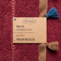 Ręcznik Morocco 1 70x140 bordowy frotte z frędzlami oraz ozdobną bordiurą w pasy 480 g/m2 Terra Collection Eurofirany
