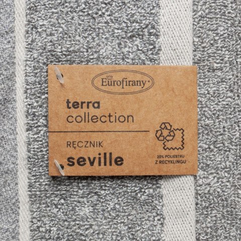 Ręcznik Seville 70x140 szary melanż frotte z dodatkiem nici z recyklingu 480 g/m2 Terra Collection Eurofirany Ręcznik Seville 70x140 szary melanż frotte z dodatkiem nici z recyklingu 480 g/m2 Terra Collection Eurofirany