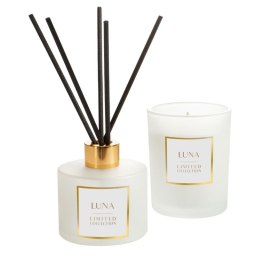 Świeca zapachowa Luna o zapachu białego cedru w szkle ozdobnym 200g LIMITED COLLECTION Eurofirany