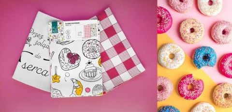 Komplet ścierek kuchennych 3 szt. 40x60 słodko Kuke bawełniane Faro Komplet ścierek kuchennych 3 szt. 40x60 słodko Kuke bawełniane Faro
