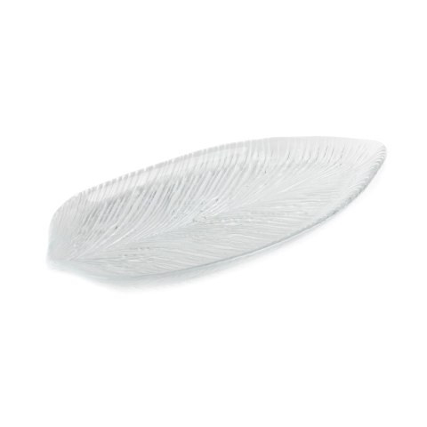Patera Debi 43x20x3 biała ze szkła artystycznego w kształcie liścia Eurofirany Patera Debi 43x20x3 biała ze szkła artystycznego w kształcie liścia Eurofirany