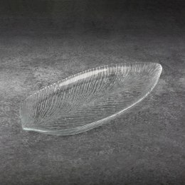 Patera Debi 43x20x3 biała ze szkła artystycznego w kształcie liścia Eurofirany