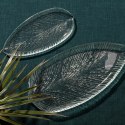 Patera Debi 43x20x3 biała ze szkła artystycznego w kształcie liścia Eurofirany Patera Debi 43x20x3 biała ze szkła artystycznego w kształcie liścia Eurofirany