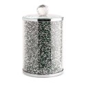 Pojemnik Ventosa 10x17 zielony srebrny do przechowywania do przechowywania z kryształkami w stylu glamour Eurofirany Pojemnik Ventosa 10x17 zielony srebrny do przechowywania do przechowywania z kryształkami w stylu glamour Eurofirany