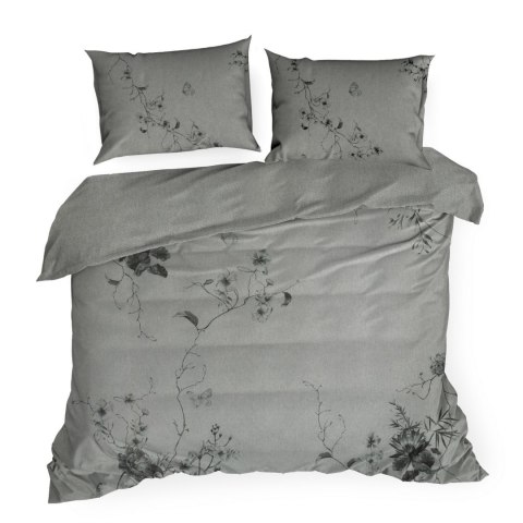 Pościel bawełniana 160x200 Palermo 3 szara kwiaty żakardowa z nadrukiem w kwiaty Terra Collection Eurofirany Pościel bawełniana 160x200 Palermo 3 szara kwiaty żakardowa z nadrukiem w kwiaty Terra Collection Eurofirany