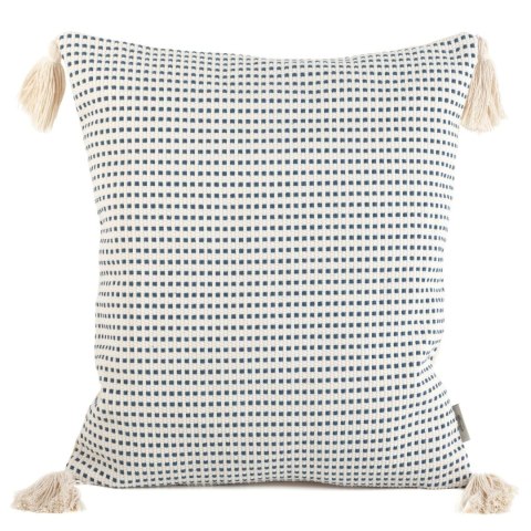 Poszewka dekoracyjna 45x45 Palermo 3 A granatowa ozdobiona pomponami Terra Collection Eurofirany Poszewka dekoracyjna 45x45 Palermo 3 A granatowa ozdobiona pomponami Terra Collection Eurofirany