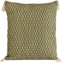 Poszewka dekoracyjna 60x60 Monte 6 C oliwkowa ozdobiona pomponami Terra Collection Eurofirany Poszewka dekoracyjna 60x60 Monte 6 C oliwkowa ozdobiona pomponami Terra Collection Eurofirany