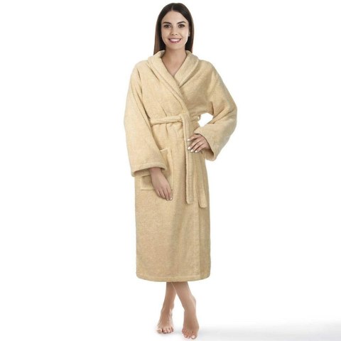 Szlafrok frotte Prestiż XS beżowy bawełniany hotelowy 450g/m2 Szlafrok frotte Prestiż XS beżowy bawełniany hotelowy 450g/m2