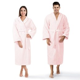 Szlafrok frotte Prestiż XS różowy pudrowy bawełniany hotelowy 450g/m2