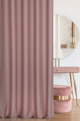 Zasłona 140x250 Avinion 2 pudrowa gotowa na przelotkach z tkaniny płóciennym splocie Terra Collection Eurofirany