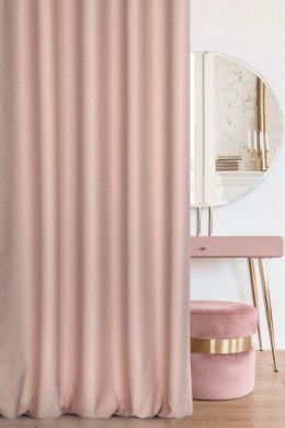 Zasłona 140x250 Avinion 3 pudrowa gotowa na przelotkach z tkaniny o strukturze płótna Terra Collection Eurofirany