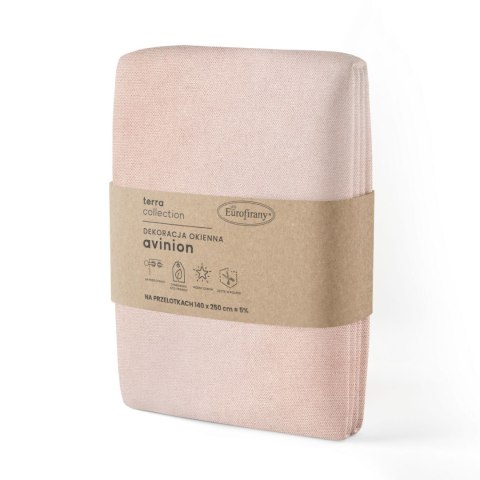 Zasłona 140x250 Avinion 3 pudrowa gotowa na przelotkach z tkaniny o strukturze płótna Terra Collection Eurofirany Zasłona 140x250 Avinion 3 pudrowa gotowa na przelotkach z tkaniny o strukturze płótna Terra Collection Eurofirany