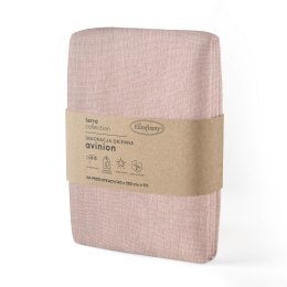 Zasłona 140x250 Avinion 4 pudrowa gotowa na przelotkach z tkaniny o strukturze płótna Terra Collection Eurofirany
