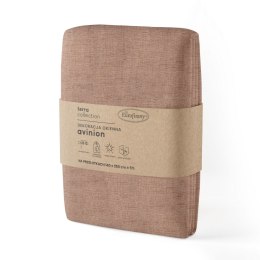 Zasłona 140x250 Avinion 5 różowa pudrowa gotowa na przelotkach z tkaniny o strukturze płótna Terra Collection Eurofirany
