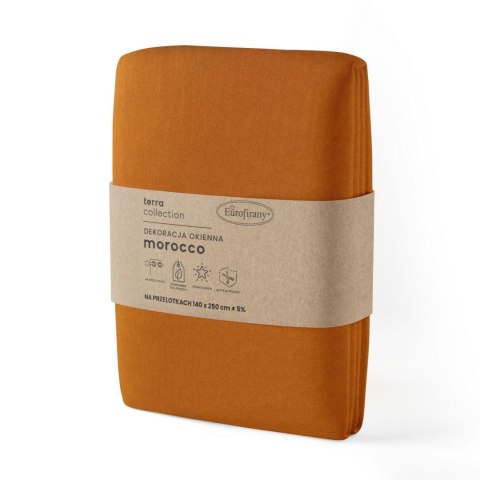 Zasłona 140x250 Morocco 5 ceglasta gotowa na przelotkach z miekkiej welurowej o drobnym splocie Terra Collection Eurofirany Zasłona 140x250 Morocco 5 ceglasta gotowa na przelotkach z miekkiej welurowej o drobnym splocie Terra Collection Eurofirany