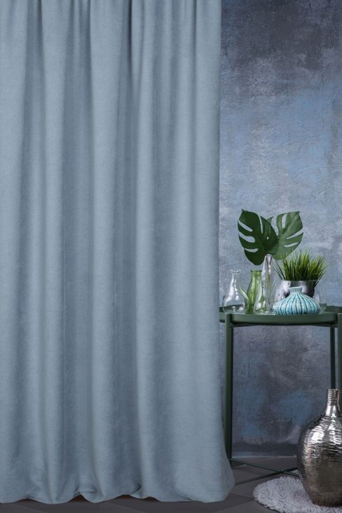 Zasłona 140x250 Palermo 3 niebieska gotowa na przelotkach z miękkiej tkaniny o drobnym splocie Terra Collection Eurofirany Zasłona 140x250 Palermo 3 niebieska gotowa na przelotkach z miękkiej tkaniny o drobnym splocie Terra Collection Eurofirany