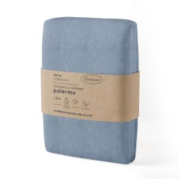 Zasłona 140x250 Palermo 3 niebieska gotowa na przelotkach z miękkiej tkaniny o drobnym splocie Terra Collection Eurofirany