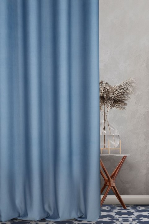 Zasłona 140x250 Palermo 6 niebieska gotowa na przelotkach z miękkiej tkaniny z efektem melanżu Terra Collection Eurofirany Zasłona 140x250 Palermo 6 niebieska gotowa na przelotkach z miękkiej tkaniny z efektem melanżu Terra Collection Eurofirany