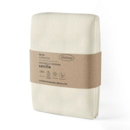 Zasłona 140x250 Seville 1 kremowa gotowa na przelotkach z miękkiej tkaniny z efektem melanżu Terra Collection Eurofirany