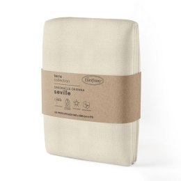Zasłona 140x250 Seville 4 beżowa gotowa na przelotkach z tkaniny o naturalnym splocie Terra Collection Eurofirany