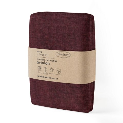Zasłona 140x270 Avinion 1 bordowa gotowa na taśmie z miękkiej tkaniny z efektem melanżu Terra Collection Eurofirany Zasłona 140x270 Avinion 1 bordowa gotowa na taśmie z miękkiej tkaniny z efektem melanżu Terra Collection Eurofirany