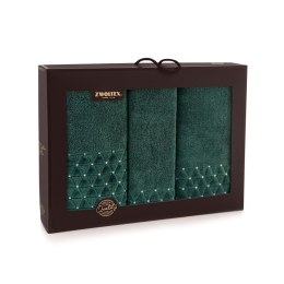 Komplet ręczników w pudełku 3 szt Oscar AB Bukszpan-5629 ręczniki 30x50 50x100 70x140