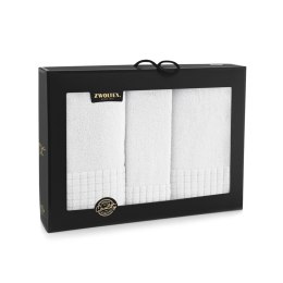 Komplet ręczników w pudełku 3 szt Paulo 3 AB Biały-K11-500 ręczniki 30x50 50x100 70x140