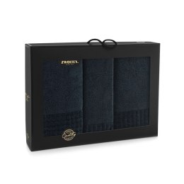 Komplet ręczników w pudełku 3 szt Paulo 3 AB Czarny-K74-5992 ręczniki 30x50 50x100 70x140