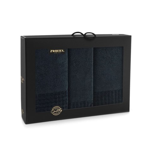 Komplet ręczników w pudełku 3 szt Paulo 3 AB Czarny-K74-5992 ręczniki 30x50 50x100 70x140 Komplet ręczników w pudełku 3 szt Paulo 3 AB Czarny-K74-5992 ręczniki 30x50 50x100 70x140