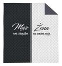 Narzuta dekoracyjna 170x210 Mąż Żona biała czarna szara K_58 112 Bedspread Narzuta dekoracyjna 170x210 Mąż Żona biała czarna szara K_58 112 Bedspread